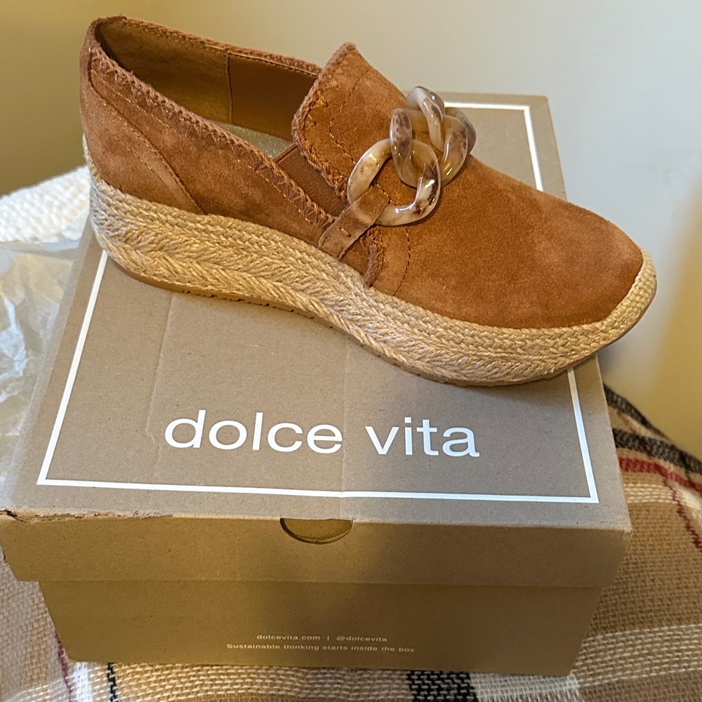 Dolce Vita Brown Espadrille with Chain Detail
